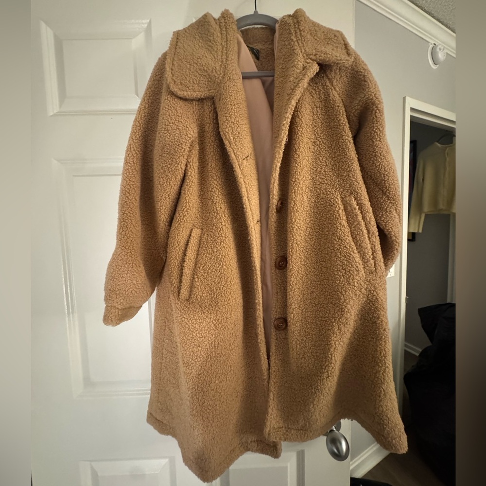 SHEIN Camel Teddy Jacket